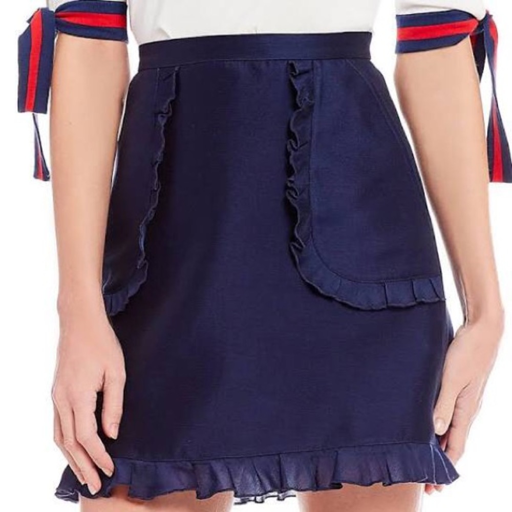 Draper James Ruffle Pocket Skirt - Nassau Navy /12